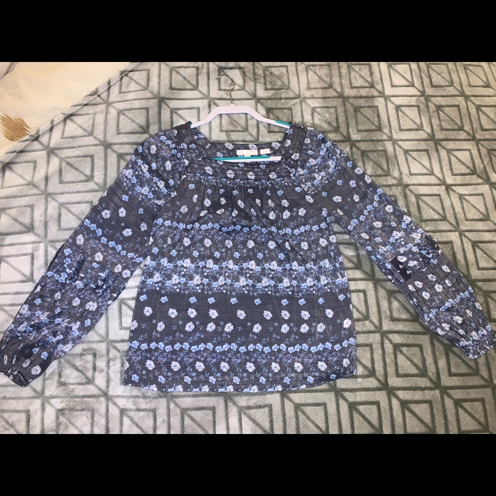 Grey long-sleeve blouse. Lauren Conrad, size XS.